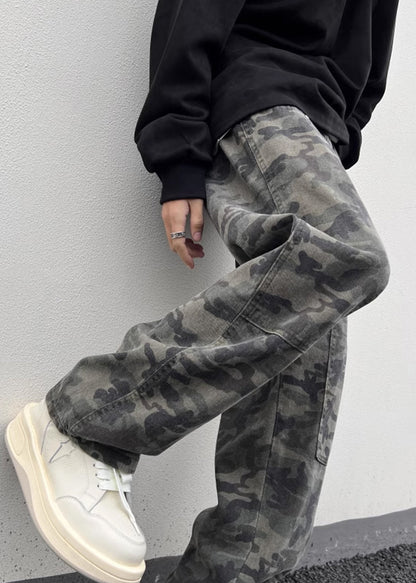 Camouflage Waist Warm High Spring Pockets New Pants Fleece