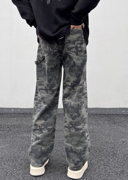 Camouflage Waist Warm High Spring Pockets New Pants Fleece