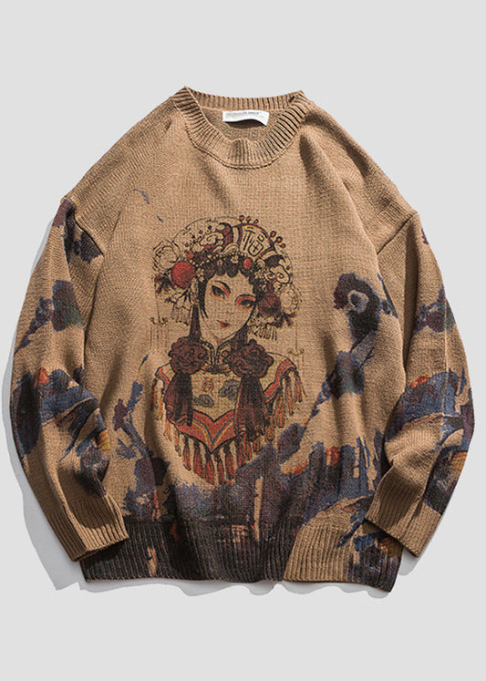 New Coffee Print Cozy Knit Sweaters Winter Wj024