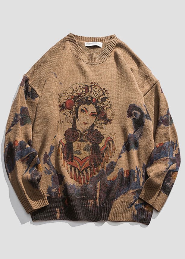 New Coffee Print Cozy Knit Sweaters Winter Wj024