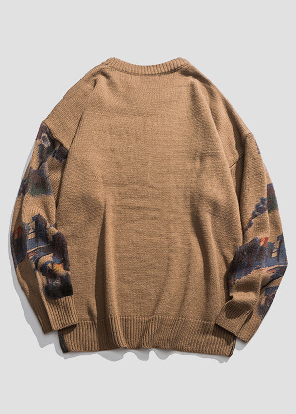 New Coffee Print Cozy Knit Sweaters Winter Wj024