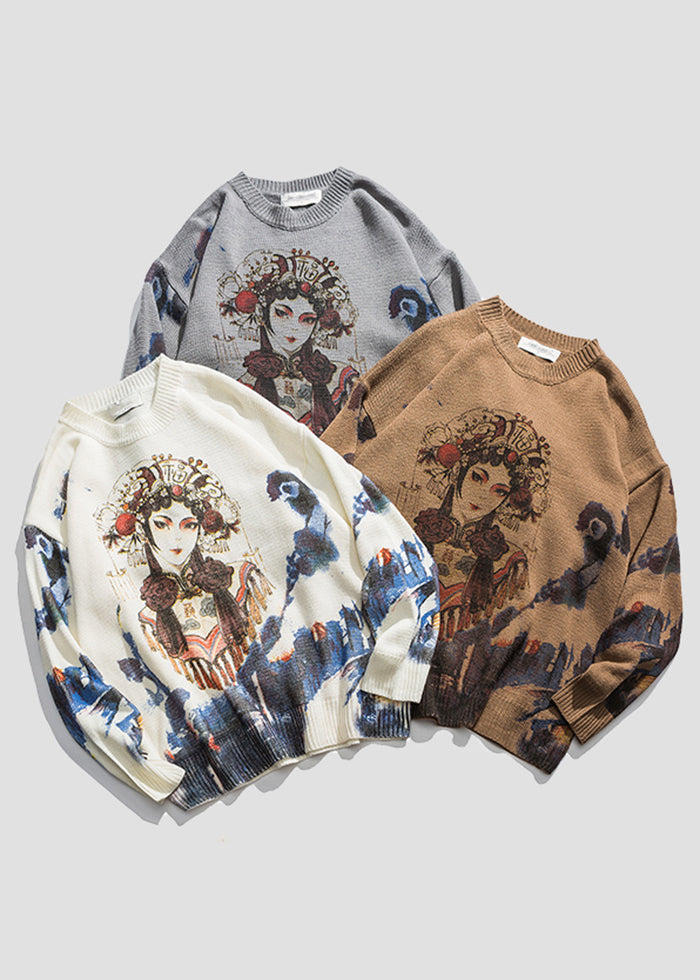 New Coffee Print Cozy Knit Sweaters Winter Wj024