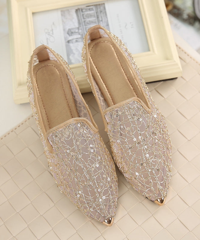 New Blue Breathable Hollow Out Flat Shoes Pointed Toe Xc1052