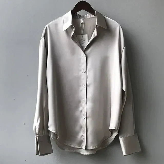 Stella | ’s Long Sleeve Button Down Satin Blouses