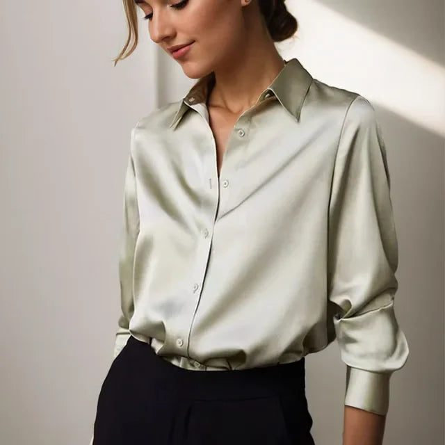 Stella | ’s Long Sleeve Button Down Satin Blouses