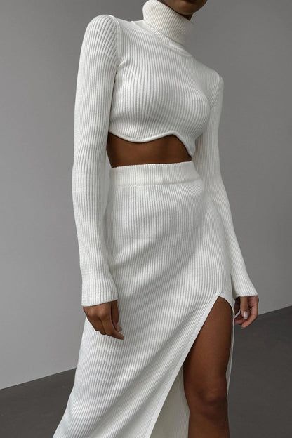 Dressbetty - Autumn Winter Y2k Slim Knitted Set Skirt