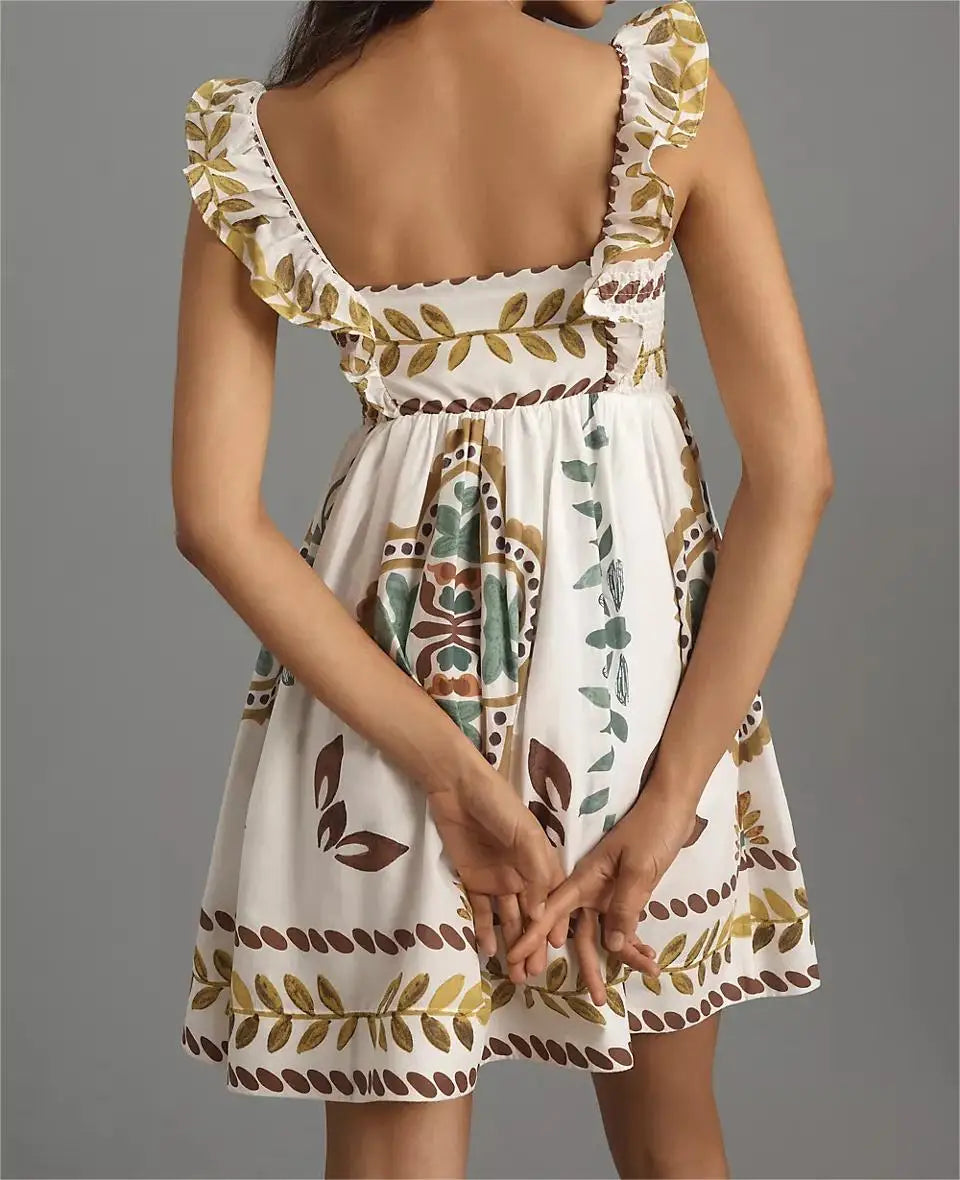 Square Neck Loose Mini Dress