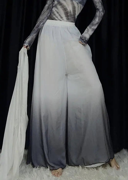 New Gradient Color Elastic Waist Cotton Dance Wide Leg Pants Spring Cg1027