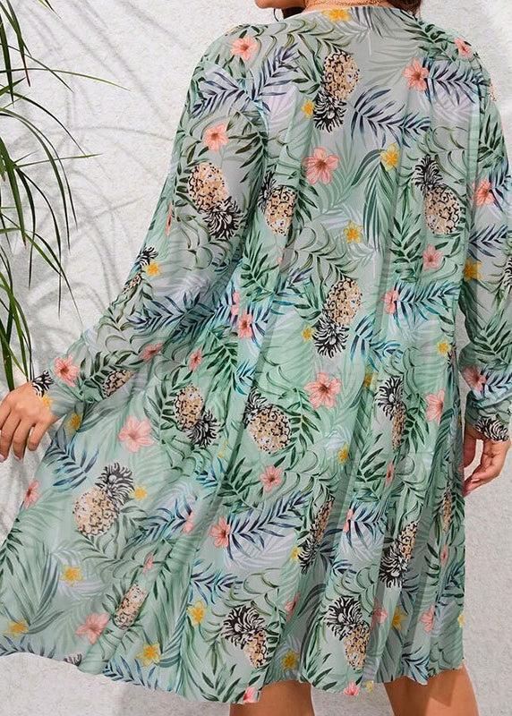 New Green Cardigans Swimwear Three Pieces Set Vc061