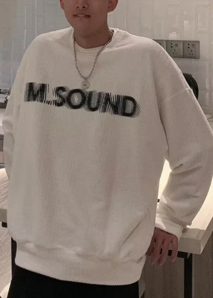 Letter O Cotton Grey Cozy Sweatshirt Neck Spring New
