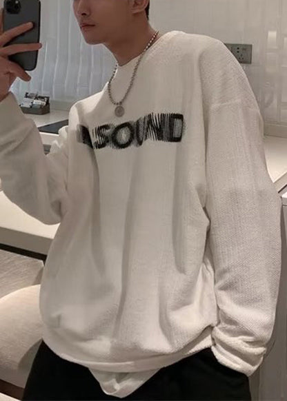 Letter O Cotton Grey Cozy Sweatshirt Neck Spring New