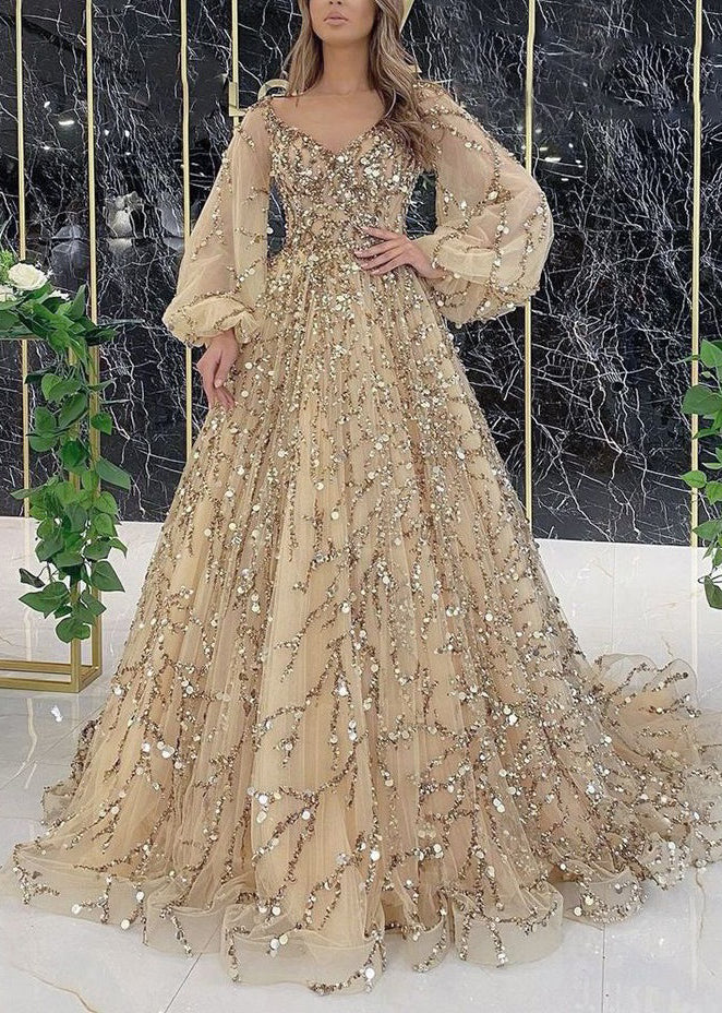 New Grey V Neck Nail Bead Tulle Maxi Dresses Spring Ww1052