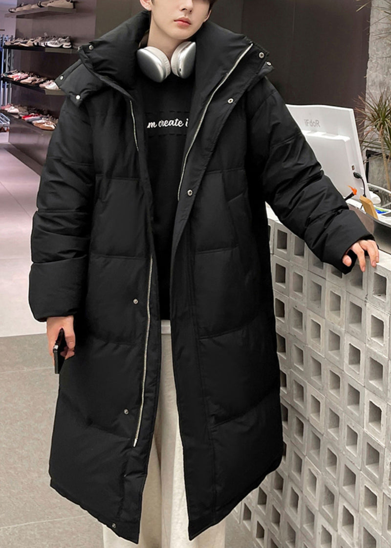 New Khaki Hooded Pockets Duck Down Long Down Coats Winter Rj012
