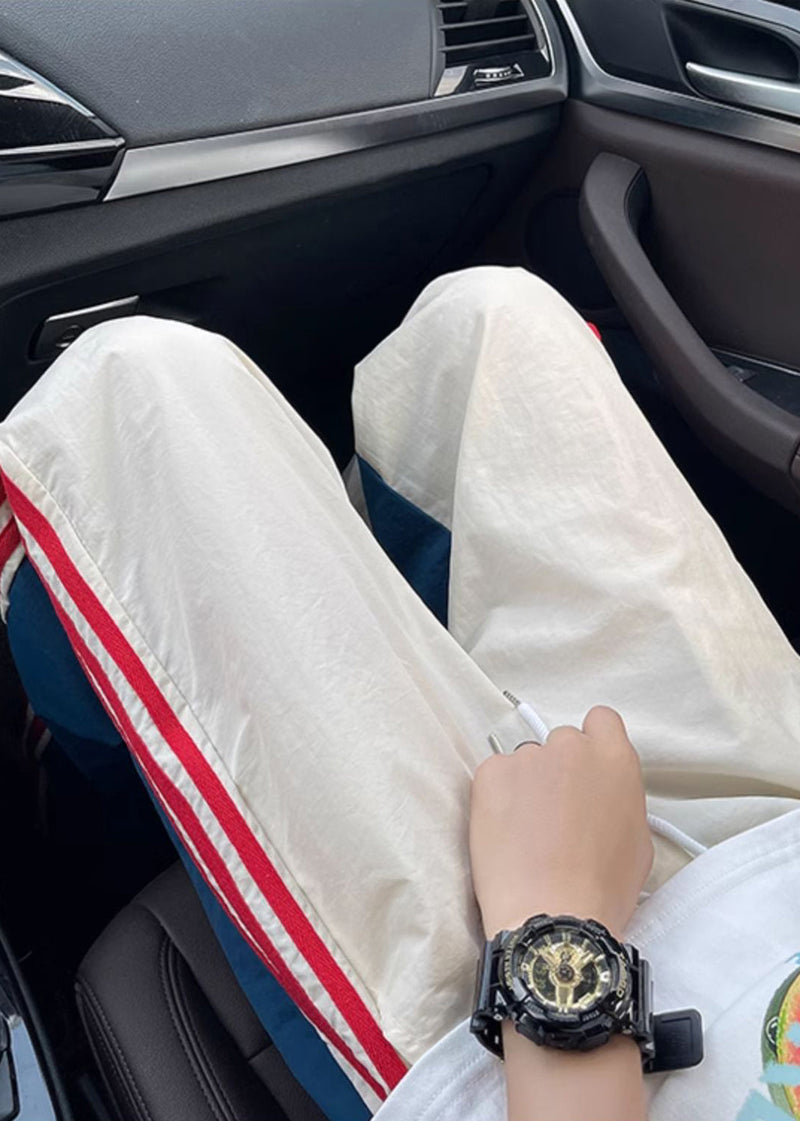 Spring Pants Oversized Khaki Patchwork New Spandex Apparel