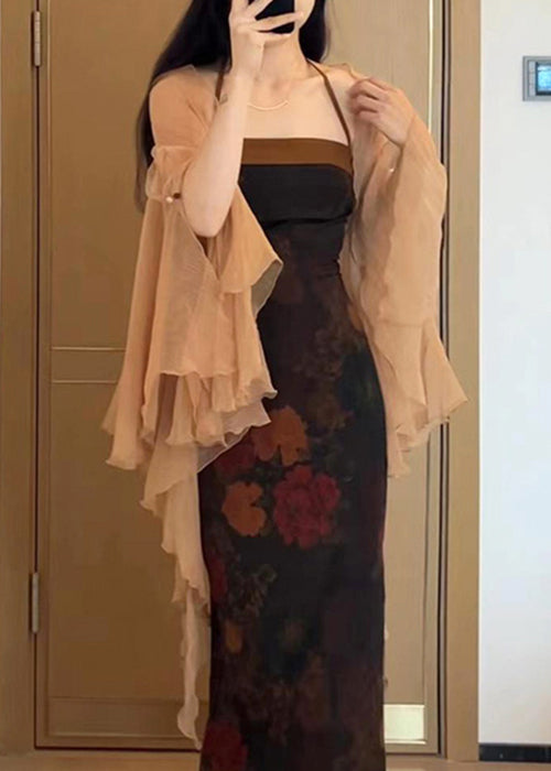 Sleeve Khaki Butterfly Thin Chiffon Cardigans New