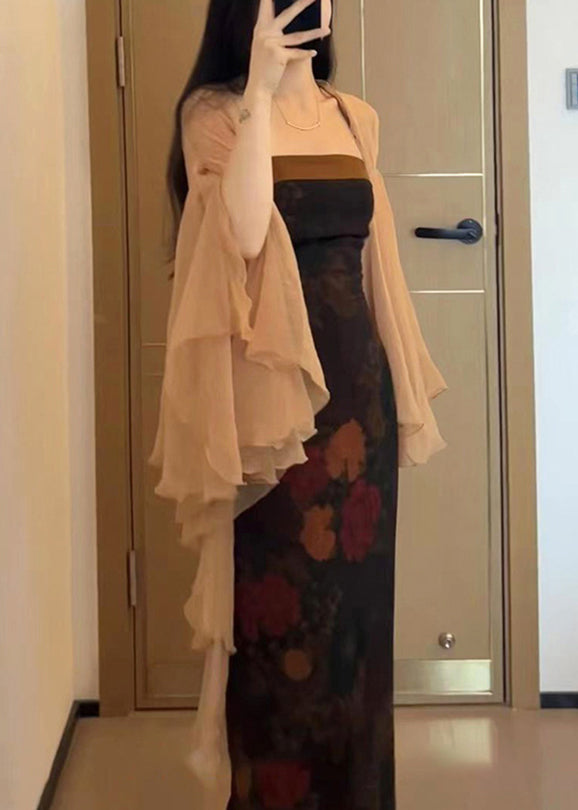 Sleeve Khaki Butterfly Thin Chiffon Cardigans New