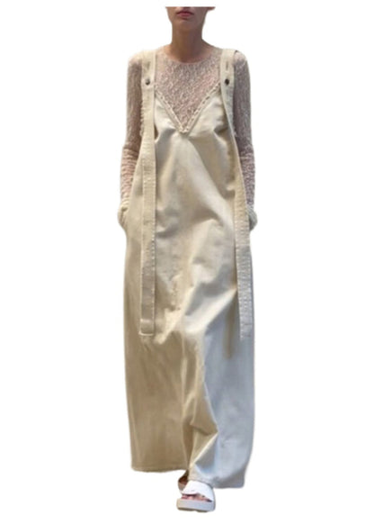 New Lace Top Beige Strap Skirt Two-piece Set for Summer Zl003