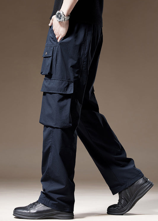 Navy New Pants Pockets Spring Cotton