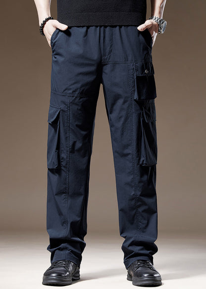 Navy New Pants Pockets Spring Cotton