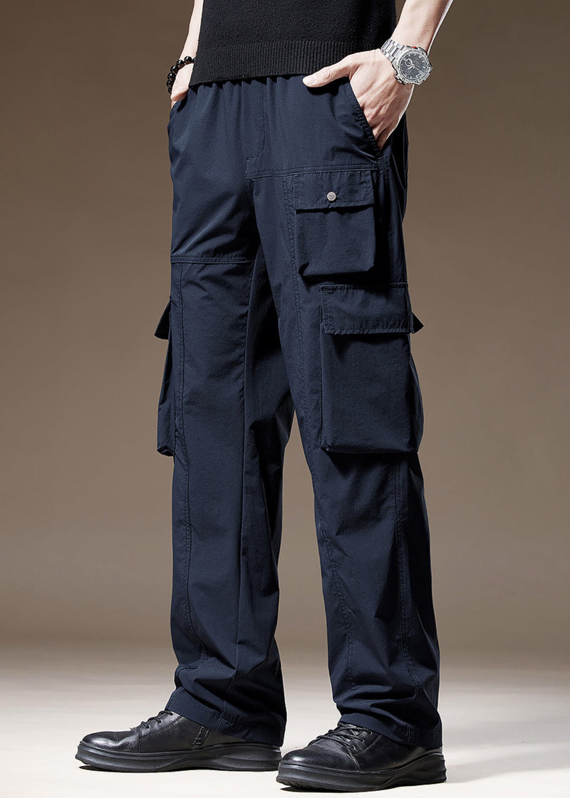 Navy New Pants Pockets Spring Cotton
