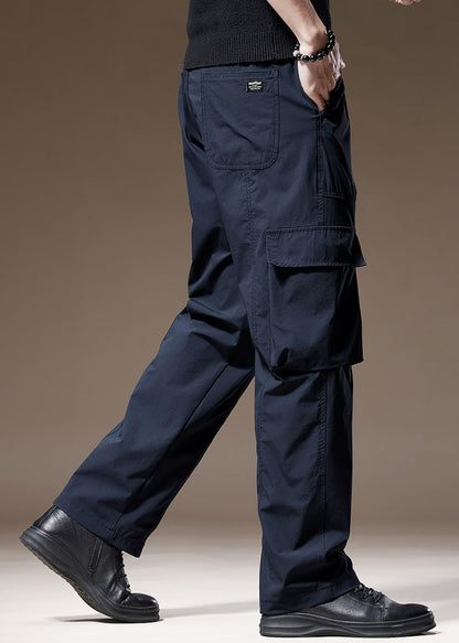 Navy New Pants Pockets Spring Cotton