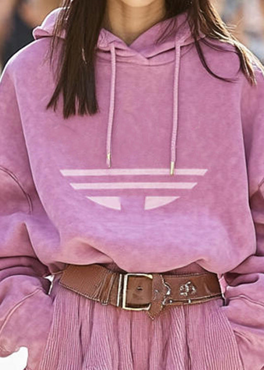 New Pink Hooded Sweatshirt and Skirts Cotton Two Pieces Set Fall Rk020