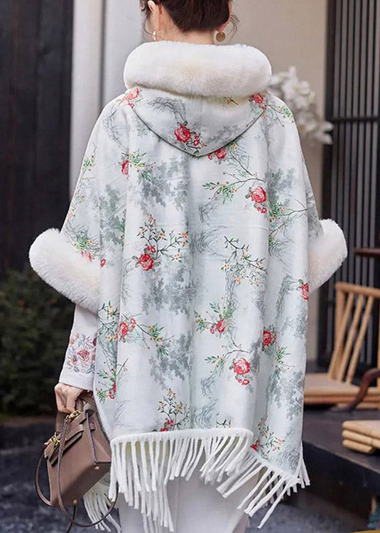 New Pink Hooded Tasseled Patchwork Warm Fleece Coats Half Sleeve Rz019