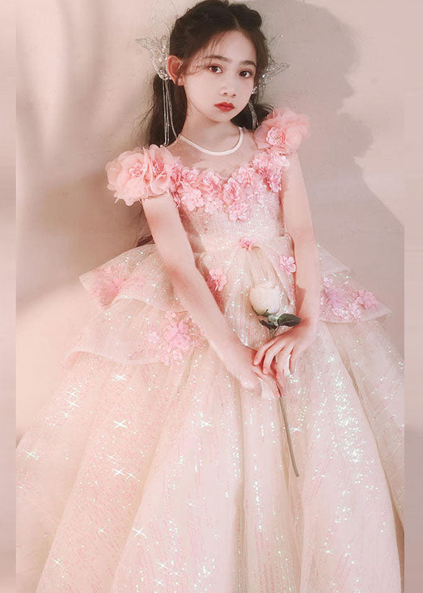 New Pink V Neck Flattering Tulle Maxi Dress Summer Ye005