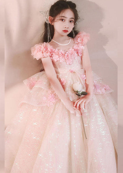 New Pink V Neck Flattering Tulle Maxi Dress Summer Ye005