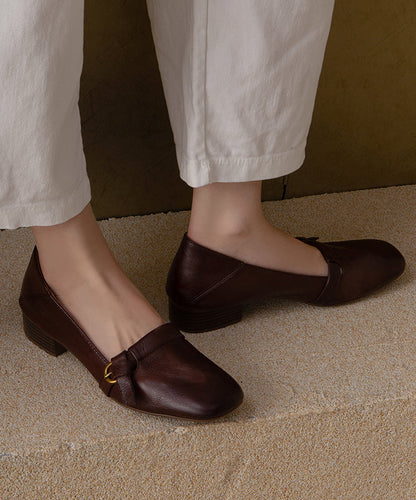 New Cowhide Leather Red Comfortable Splicing Flat Shoes
