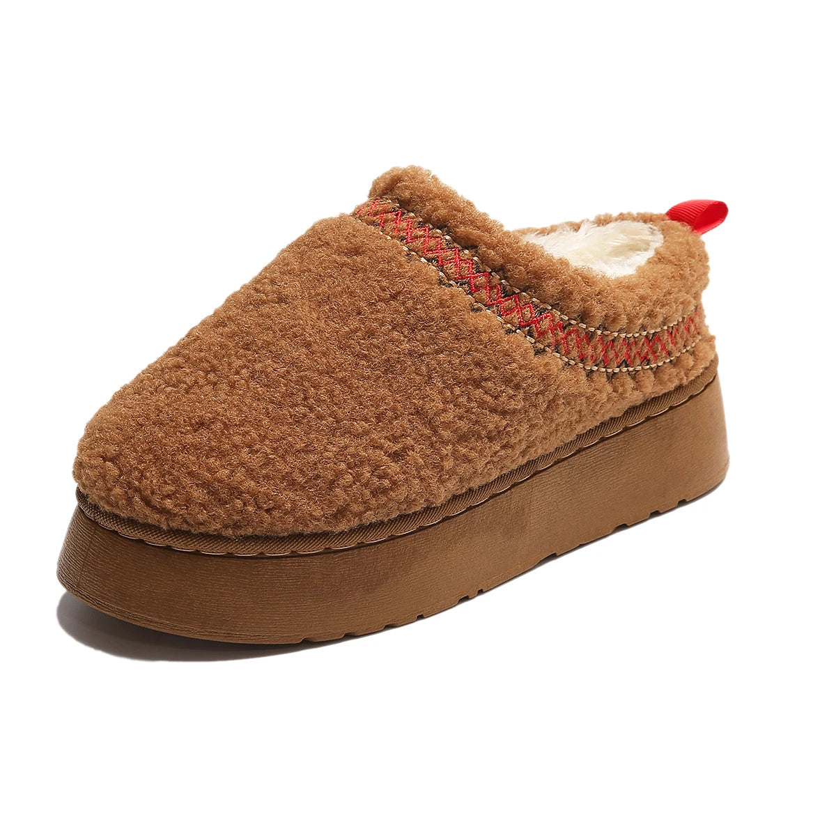 New Warm Fur Ankle Boots Flats Platform Slippers Plush Flip Flops Winter Cotton Shoes for Brand Design Snow Botas