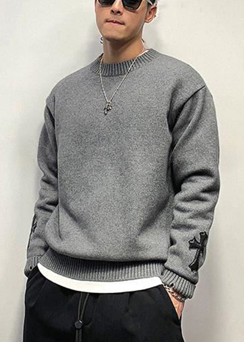 New White Cross Cozy Knit Sweaters Fall Qh037