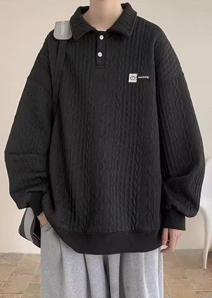 Pan Tc028 Sweatshirt Peter Cotton Collar Spring Button New White