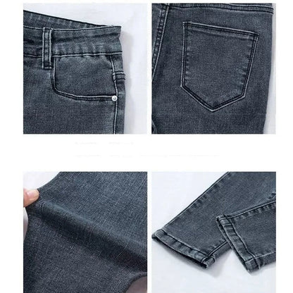 Elastic Pencil Trousers High Waist Tight Slim Fit Skinny Denim Pants