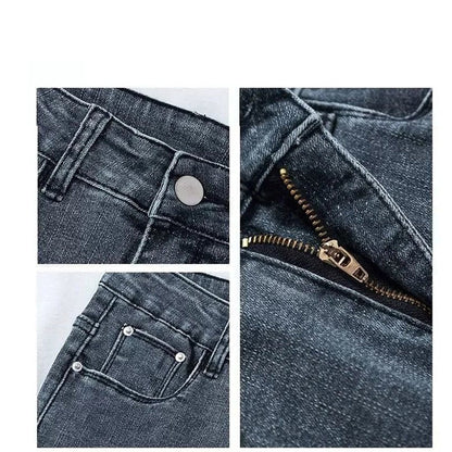 Elastic Pencil Trousers High Waist Tight Slim Fit Skinny Denim Pants