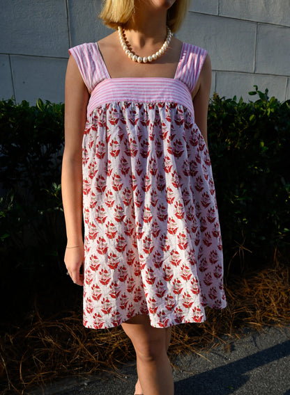 Stripe Tie-up Mini Dress