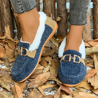 New Snow Flats Boots Winter Warm Plush Outdoor Boots Winter Flats Shoes Flat Comfortable Shoes