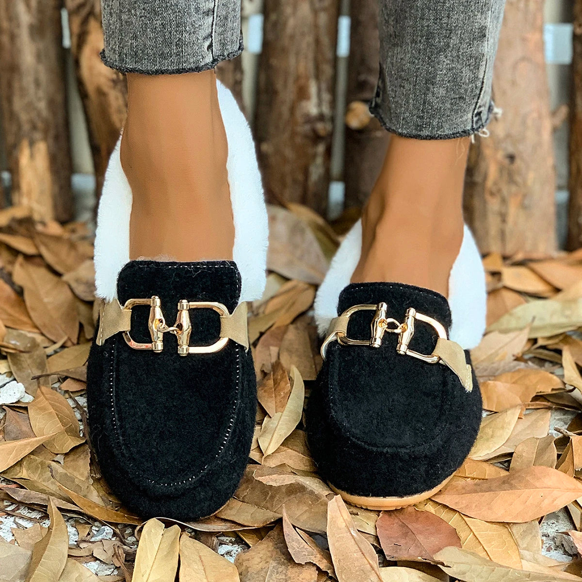 New Snow Flats Boots Winter Warm Plush Outdoor Boots Winter Flats Shoes Flat Comfortable Shoes