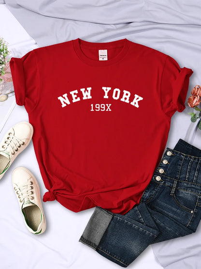 New York 199x Personality Letter T Shirt Brand Short Sleeve Comfortable Tee Shirtsport Summer T-shirts