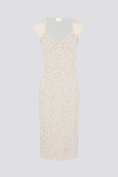 Nora Lace Bow Midi Dress