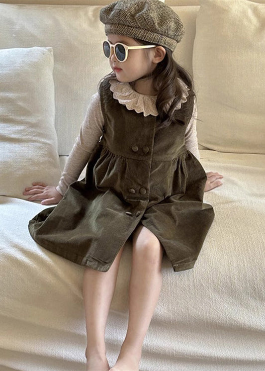 Novelty Corduroy Top and Long Dress Two Piece Set Spring Tv027