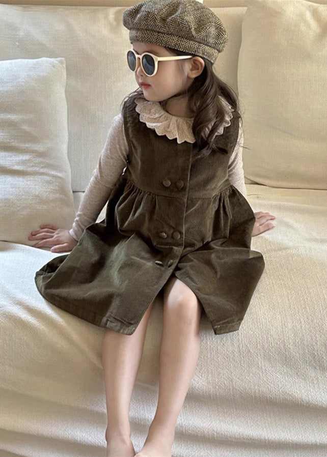Novelty Corduroy Top and Long Dress Two Piece Set Spring Tv027
