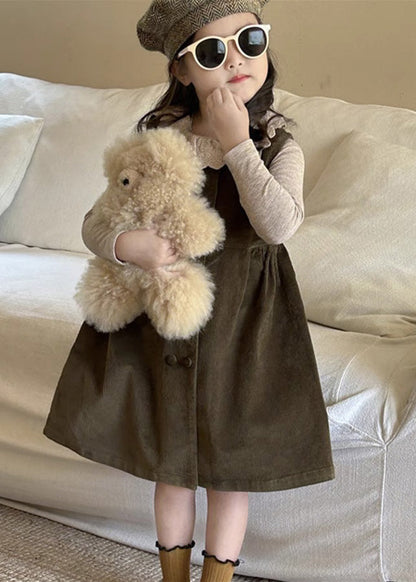 Novelty Corduroy Top and Long Dress Two Piece Set Spring Tv027
