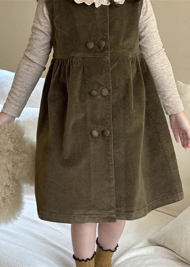 Novelty Corduroy Top and Long Dress Two Piece Set Spring Tv027