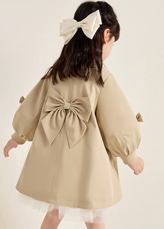 Novelty Khaki Peter Pan Collar Patchwork Button Trench Coats Fall Qv051