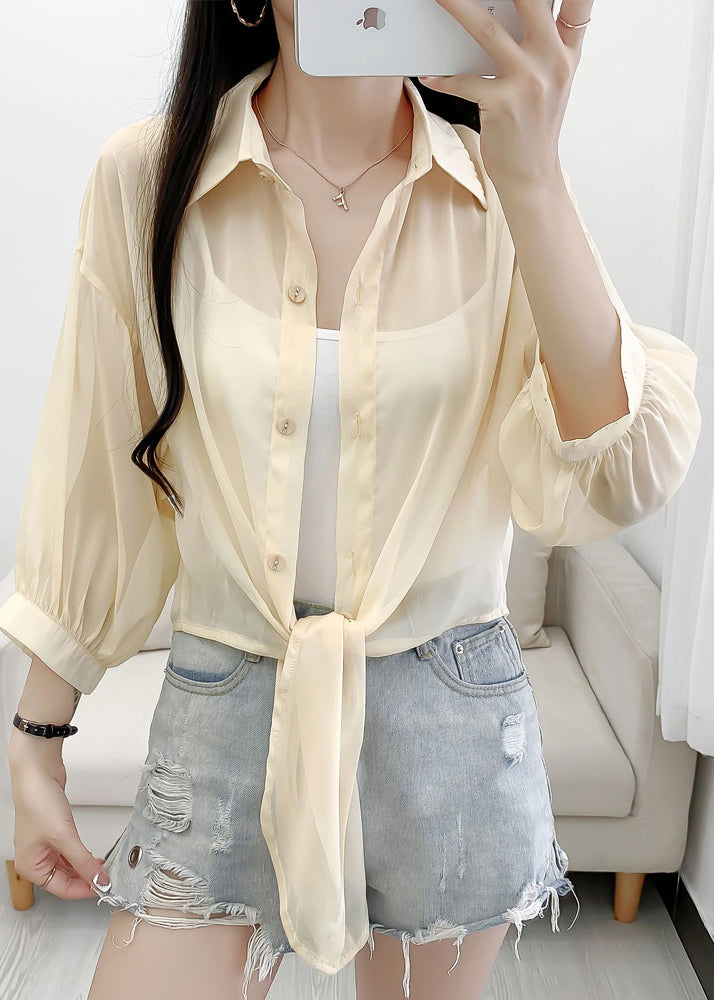 Novelty Yellow Button Cotton Thin Cardigan Summer As1017