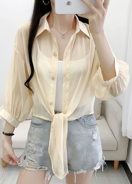 Novelty Yellow Button Cotton Thin Cardigan Summer As1017