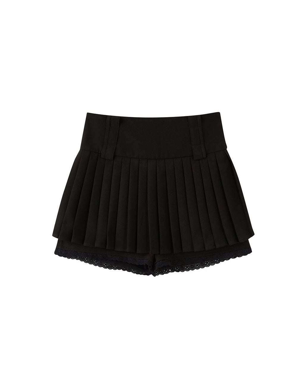 Pleated Lace A-line Skirt Trousers