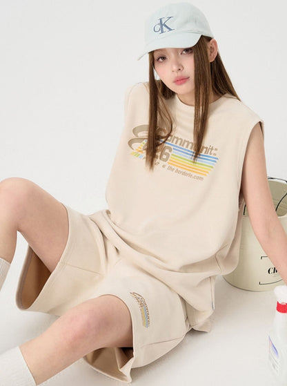 Faux Suede Tank Top and Shorts Set