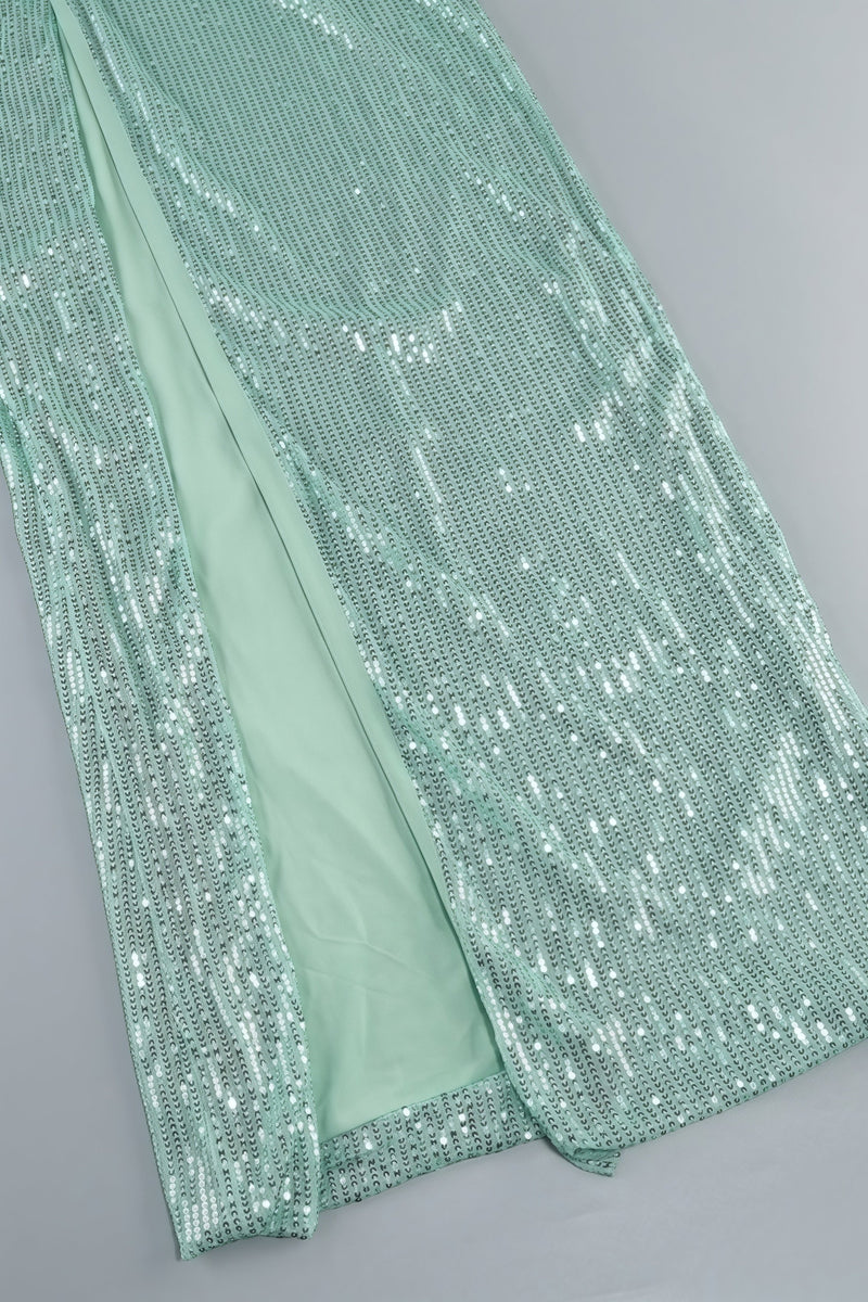 Jorah Halter Split Sequin Maxi Dress